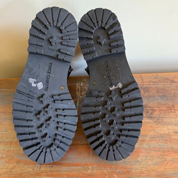 Vince Camuto Popinta Combat Boots Women’s 6.5 M (37) Burgundy Leather Punk Grung - Picture 8 of 12